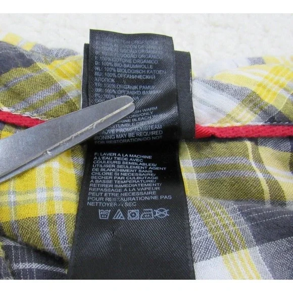 The North Face Shirt Men Large Yellow‎ Black Plaid Hiker Camp Outdoors Slim Fit - Picture 9 of 11